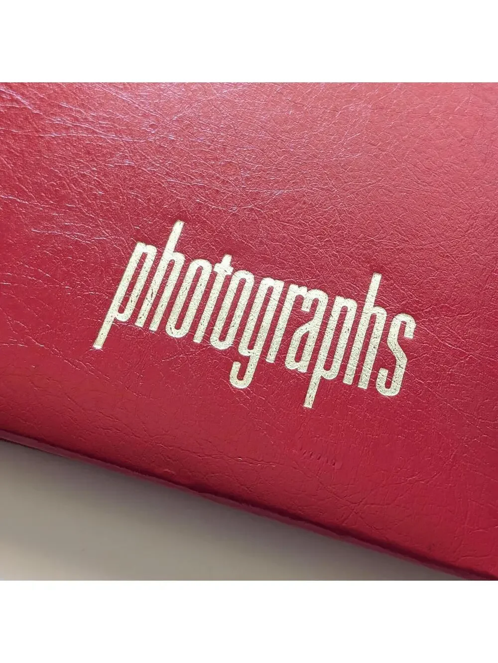 Red Vintage Magnetic Photo Album with Gold Foil Accent